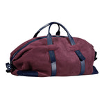 Gentlemen's suede travel bag - blu/bordeaux