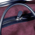 Gentlemen's suede travel bag - blu/bordeaux