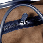 Gentlemen's suede travel bag - blu /marrone
