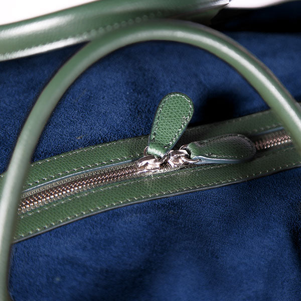 Gentlemen's suede travel bag - verde/blu