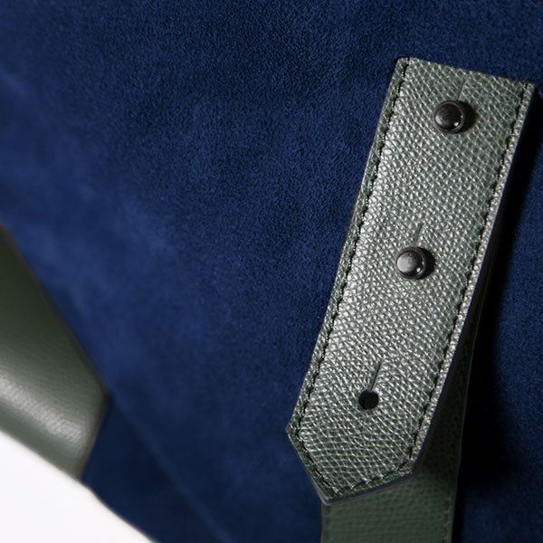 Gentlemen's suede travel bag - verde/blu