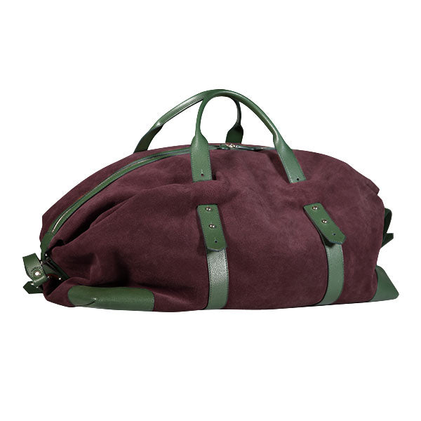 Gentlemen's suede travel bag - verde/bordeaux